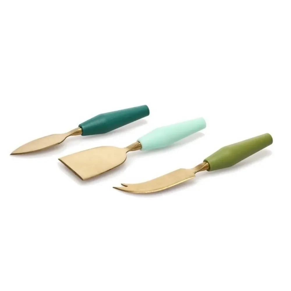 TARGET BULLSEYE PLAYGROUND NWT 3pc cheese knives set -green